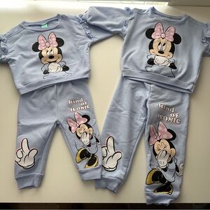 Baby Girl Blue Minnie Mouse Sweat Sets